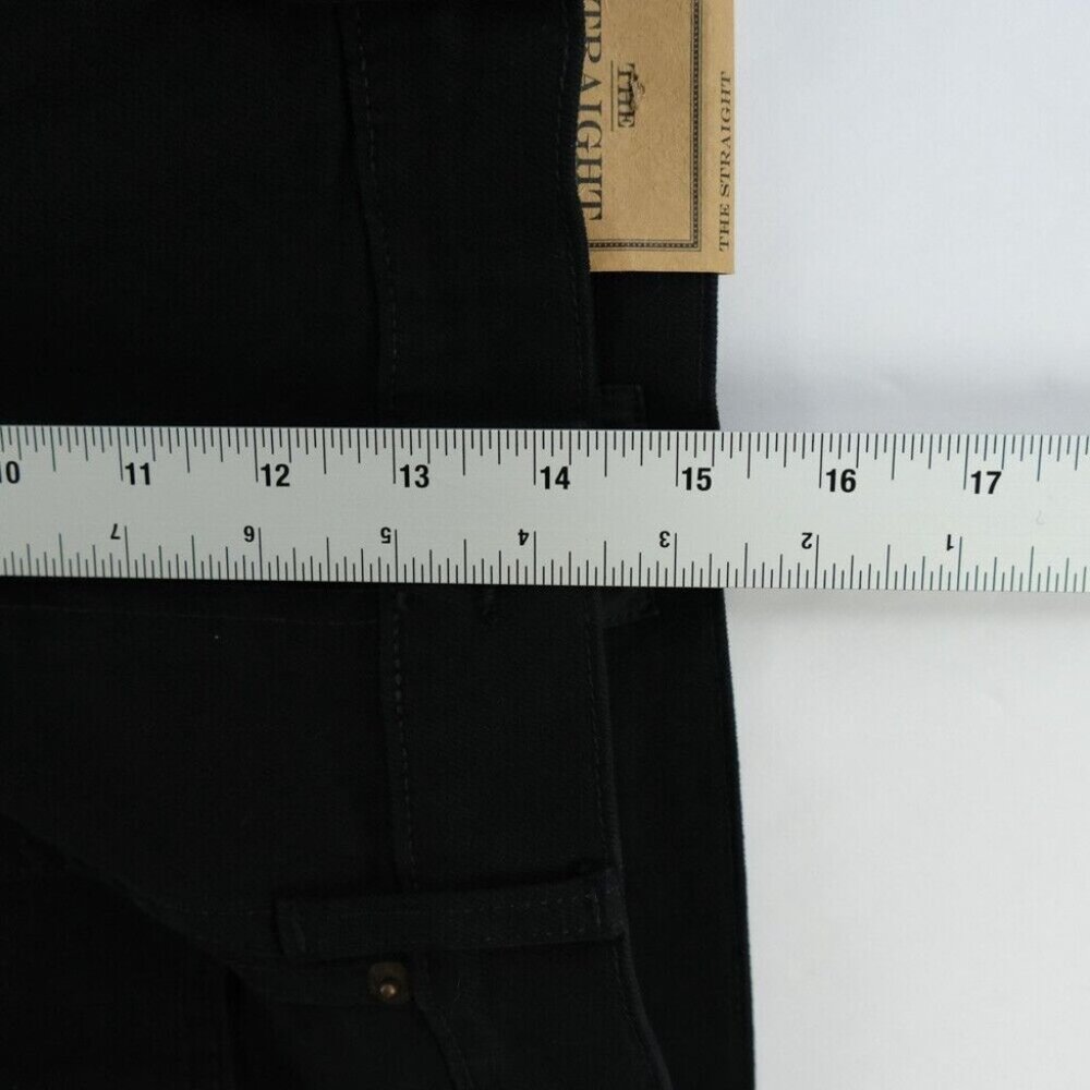 Polo Ralph Lauren Sz. 32 Black Slim Straight Split Hem Jeans 34x33 Western $198 - Picture 8 of 11